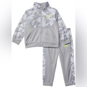 Nike Gray Tracksuit with Neon Logo size 2T